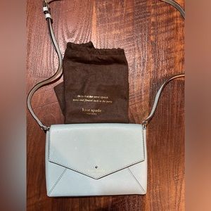 Kate Spade light blue envelope crossbody bag